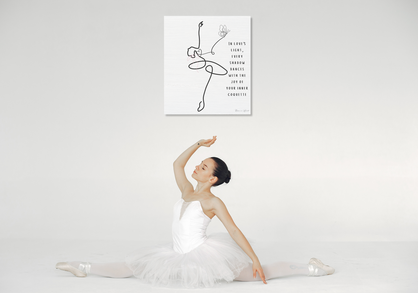 "Ballerina Silhouette" Graceful Dancer Canvas