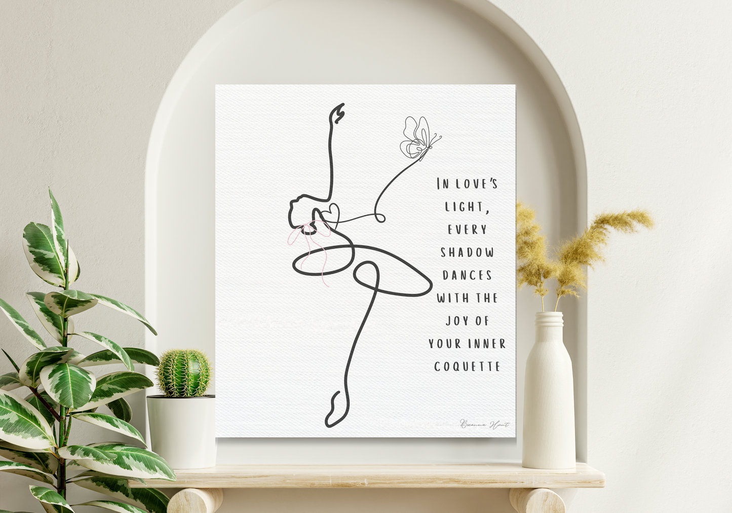 "Ballerina Silhouette" Graceful Dancer Canvas